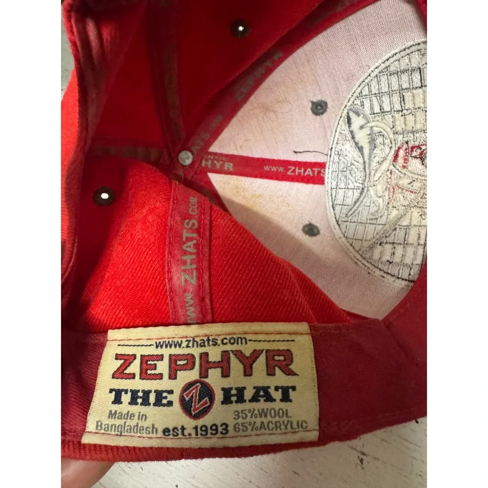 Zephyr UNLV Rebels Snapback Hat Red Grey Hey Reb Mascot NCAA Baseball Cap Mens